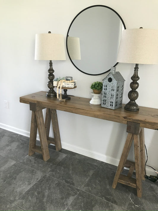 Sawhorse Console Table